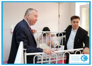 Czech Ambassador talking to the children in Bachehaye Aseman center